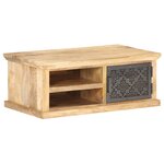 vidaXL Table basse avec porte 90x50x35 cm Bois de manguier solide
