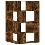 vidaXL Bibliothèque d'angle à 4 niveaux chêne fumé bois d'ingénierie