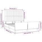 vidaXL Cadre de lit sans matelas gris foncé 140x190 cm tissu