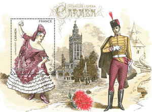 Bloc 1 timbre - 150 ans de l'Opéra Carmen - Lettre Internationale