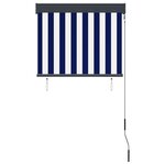vidaXL Store roulant d'extérieur 80x250 cm Bleu et blanc