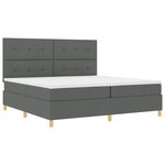 vidaXL Lit à sommier avec matelas gris foncé 200x200 cm en tissu