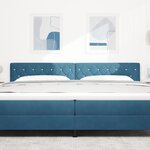 vidaXL Tête de lit LED bouton cristal capitonné bleue foncée 100 cm velours