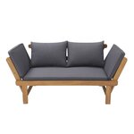 Banquette de jardin en bois d'acacia FSC - 2 places - KAYDA - Avec coussins