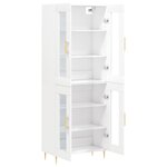vidaXL Buffet haut Blanc 69 5x34x180 cm Bois d'ingénierie