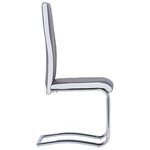 vidaXL Chaises à manger cantilever lot de 4 gris similicuir