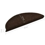 vidaXL Tapis autoadhésifs de marches 10Pièces Marron 56x17x3cm Aiguilleté