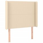 vidaXL Sommier à lattes de lit avec matelas Crème 100x200 cm Tissu