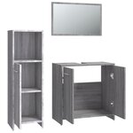 vidaXL Ensemble de meubles de salle de bain 3 Pièces Sonoma gris