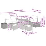 Ensemble de canapé de jardin 9 pièces avec coussins Beige Rotin Synthétique Acacia