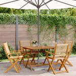 vidaXL Ensemble à manger de jardin 5Pièces beige polypropylène et bois