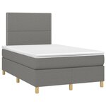 vidaXL Sommier à lattes de lit avec matelas gris foncé 120x190cm tissu