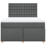 vidaXL Sommier à lattes de lit avec matelas Gris foncé 160x200cm Tissu