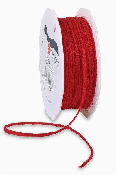 Cordelette jute 25-m-rouleau 2 mm rouge