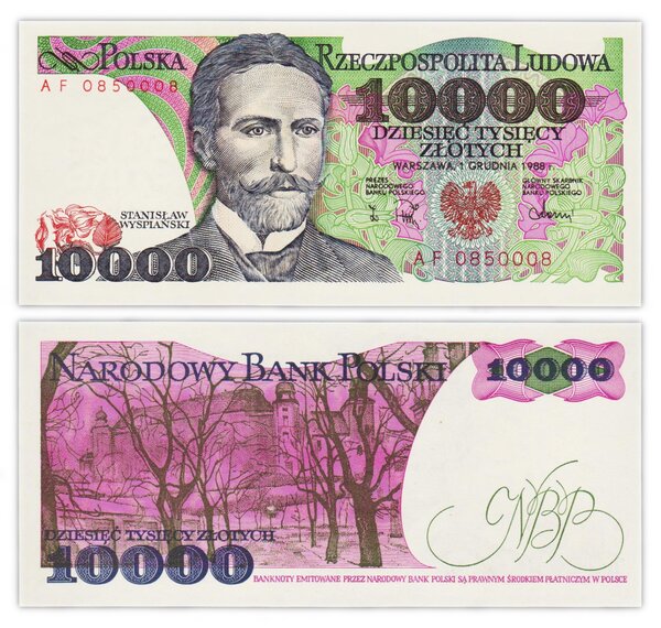 Billet de Collection 10000 zlotych 1988 Pologne - Neuf - P151b