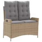 vidaXL Ensemble à manger de jardin coussins 4 Pièces beige résine tressée