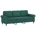 vidaXL Ensemble de canapés 4 Pièces avec coussins Vert foncé Velours