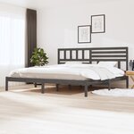 vidaXL Cadre de lit Gris Bois de pin massif 200x200 cm