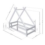 Lit cabane enfant TAHUKA 90 x 180 bleu clair