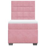 vidaXL Sommier à lattes de lit et matelas Rose 80x200 cm Velours