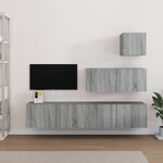 vidaXL Ensemble de meubles TV 4 Pièces Sonoma gris Bois d'ingénierie