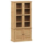 vidaXL Vitrine en verre VIGO 85x35x170 cm bois massif de pin