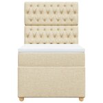 vidaXL Sommier à lattes de lit et matelas Crème 90x190 cm Tissu
