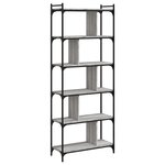 vidaXL Bibliothèque 6niveaux sonoma gris 76x32x192cm bois d'ingénierie