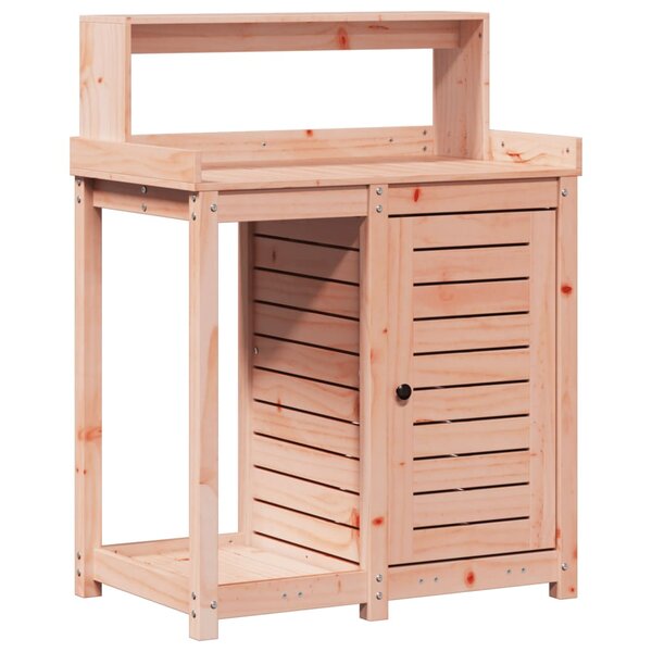 vidaXL Table de rempotage avec étagères bois massif de douglas