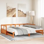 vidaXL Lit de jour et lit gigogne et matelas 80x200 cm bois pin massif