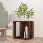 vidaXL Table d'appoint Chêne fumé 33x33x34 5 cm Bois d'ingénierie
