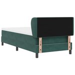 Lit à ressorts vidaXL avec matelas vert foncé 90x200 cm en velours