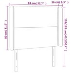 vidaXL Tête de lit à LED Noir 83x16x118/128 cm Tissu