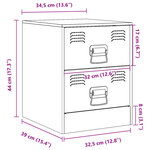 vidaXL Tables de chevet 2 Pièces anthracite 34 5x39x44 cm acier