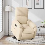 vidaXL Fauteuil inclinable électrique crème tissu microfibre