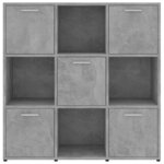vidaXL Bibliothèque Gris béton 90x30x90 cm Bois d’ingénierie