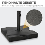 Pied de parasol base de lestage parasol carré dim. 41 5L x 41 5I x 35H cm poids net 20 Kg ciment HDPE noir