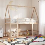 vidaXL Lit superposé avec échelle et toit sans matelas 80x200 cm