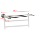 Porte serviettes double - Barre Fixe 2 tubes