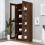 vidaXL Armoire à vitrine Chêne brun 82 5x30 5x185 5cm Bois ingénierie
