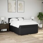 vidaXL Sommier à lattes de lit avec matelas Noir 160x200 cm Tissu