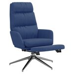vidaXL Chaise de relaxation avec repose-pied Bleu Tissu