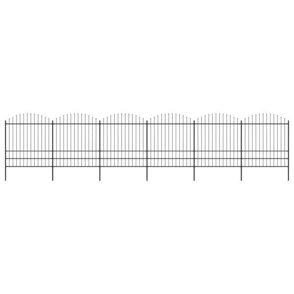 vidaXL Clôture de jardin à dessus en lance Acier (1 75-2)x10 2 m Noir
