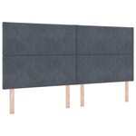 vidaXL Lit à Sommier avec Matelas & Banc Gris Foncé 200x200 cm Velours