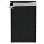 vidaXL Panier à linge avec 2 sections noir 53x35x57 cm résine tressée