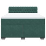 vidaXL Sommier à lattes de lit et matelas Vert foncé 160x200cm Velours