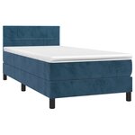 vidaXL Sommier à lattes de lit et matelas et LED Bleu foncé 90x200 cm