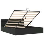vidaXL Cadre de lit à rangement hydraulique sans matelas avec LED noir