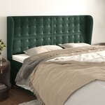 vidaXL Tête de lit avec oreilles Vert foncé 203x23x118/128 cm Velours