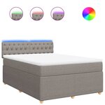 vidaXL Sommier à lattes de lit avec matelas Taupe 160x200 cm Tissu